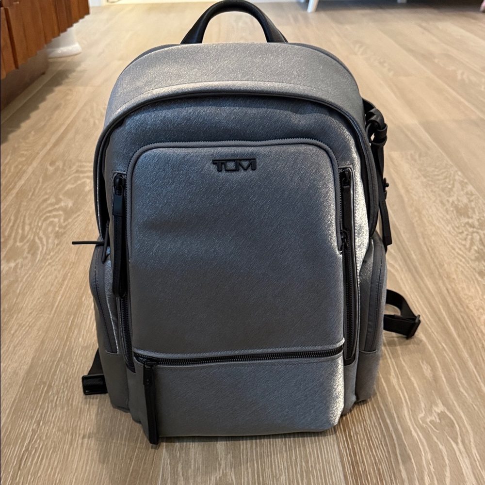 Tumi Metallic Silver-Gray Backpack